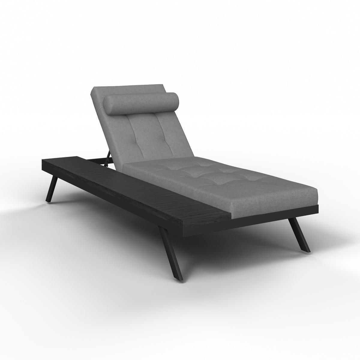 Gartenliege Avolina Hellgrau Metall/Outdoorstoff - Hellgrau, MODERN, Kunststoff/Textil (199/86/40cm) - Bessagi Garden