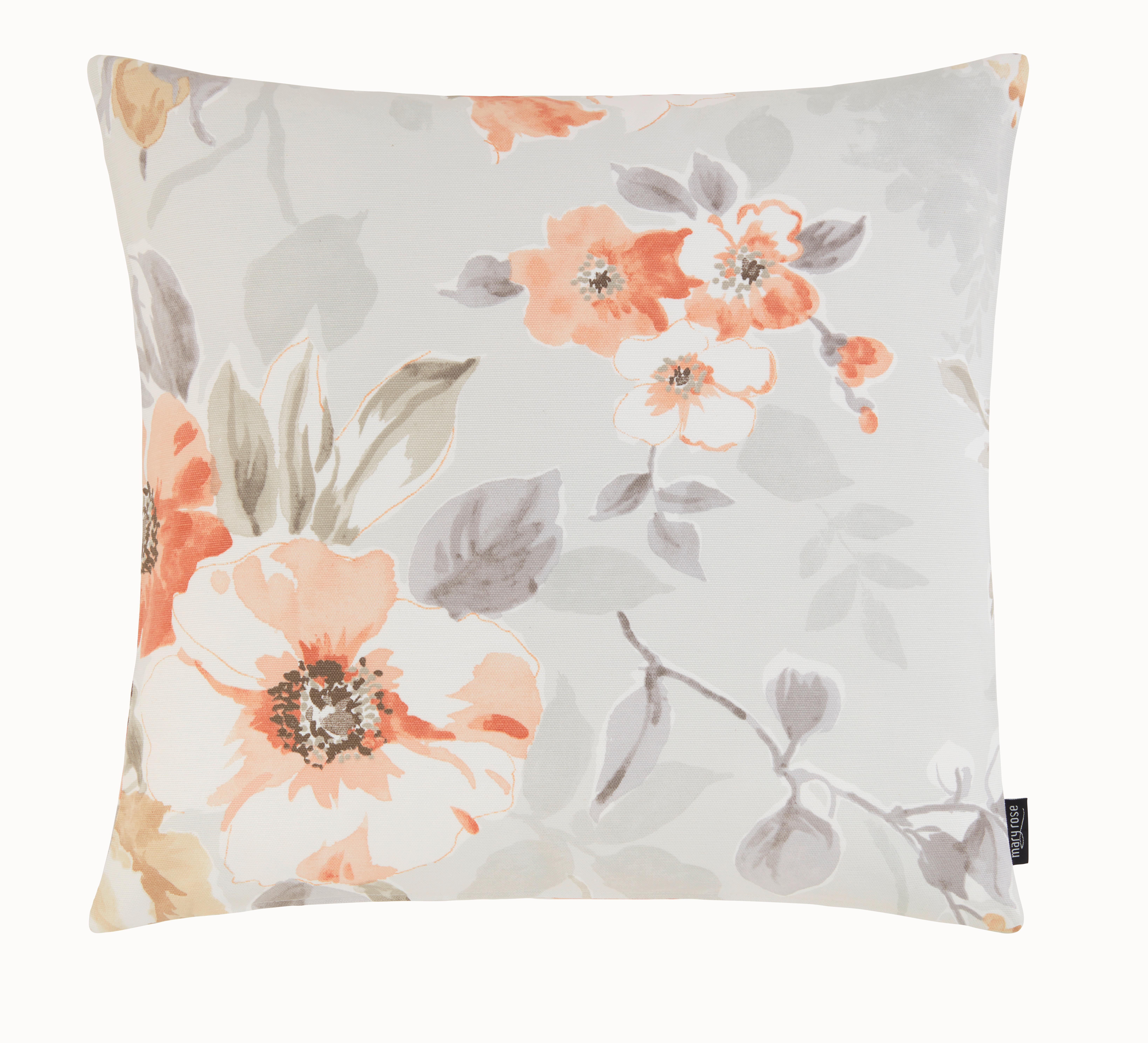 Zierkissen Olivia in Orange/Weiß ca. 50x50cm - Orange/Weiß, MODERN, Textil (50/50cm) - Mary's