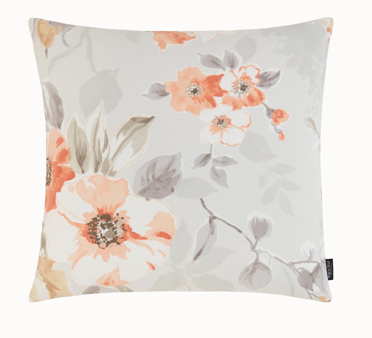 Zierkissen Olivia in Orange/Weiß ca. 50x50cm - Orange/Weiß, MODERN, Textil (50/50cm) - Mary's