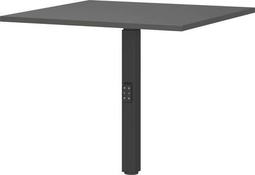 Schreibtisch Ribera in Schwarz/Graphitfarben - Graphitfarben/Schwarz, MODERN, Holzwerkstoff/Metall (80/71-91/80cm) - Premium Living