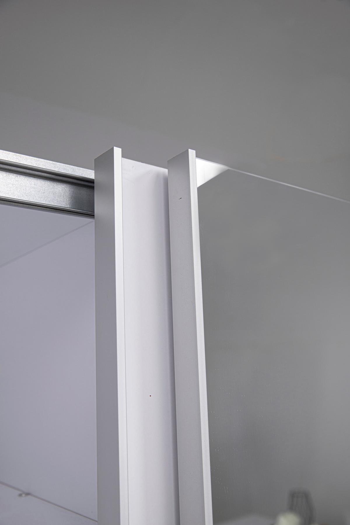 Omara Z Drsnimi Vrati Wilma, Bela - bela, Moderno, kovina/leseni material (250/210/61,5cm) - P & B