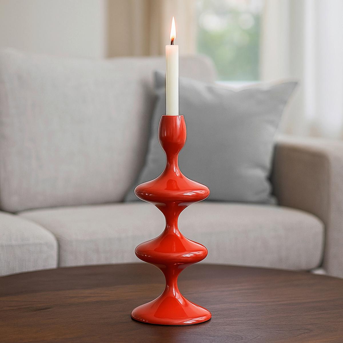 Stabkerzenhalter Laureen Rot - Rot, Basics, Metall (11/28/11cm)