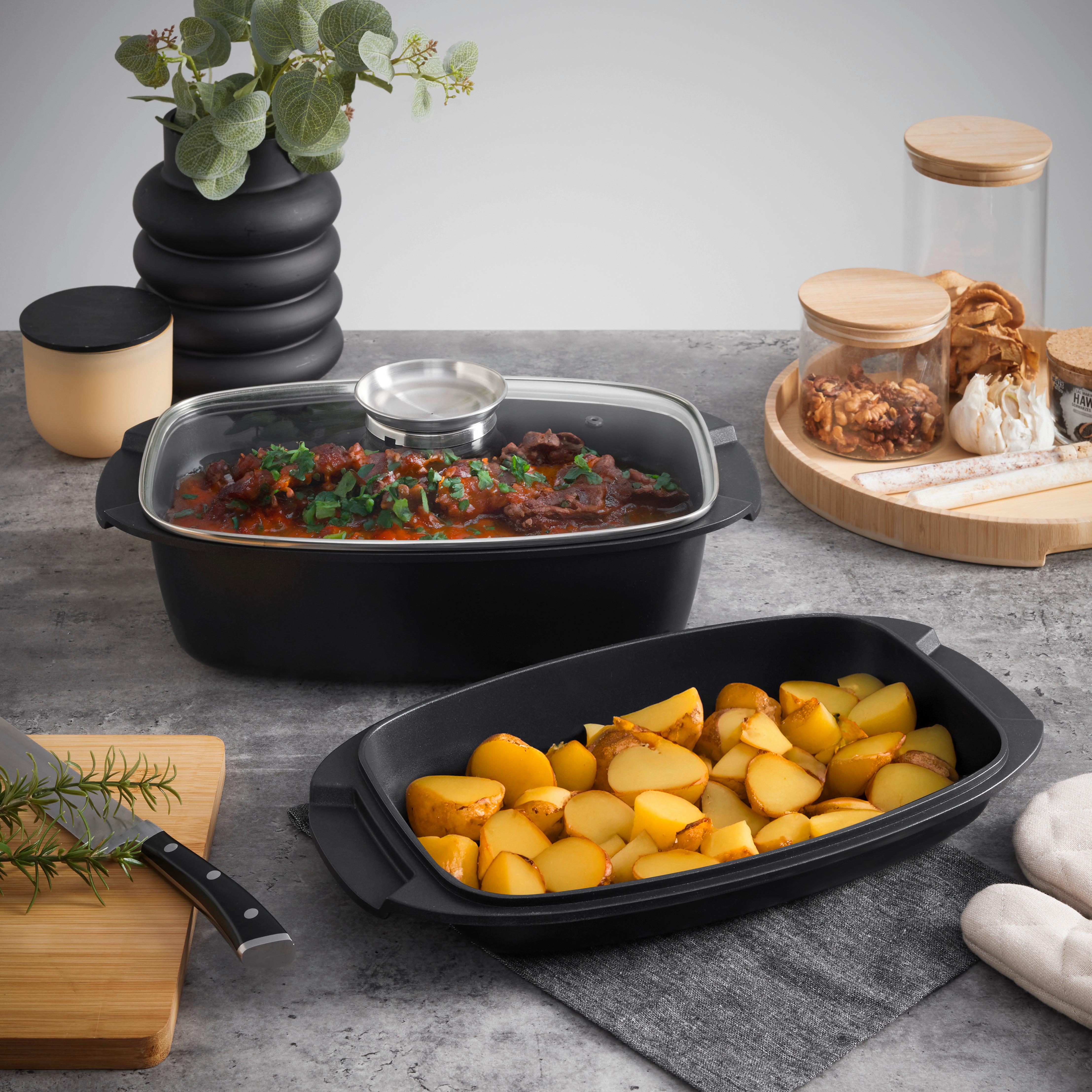 BRAADSLEE BLACK LINE - Klaar/Zwart, Konventionell, Glas/Metaal (32/10/20cm) - Gourmesto
