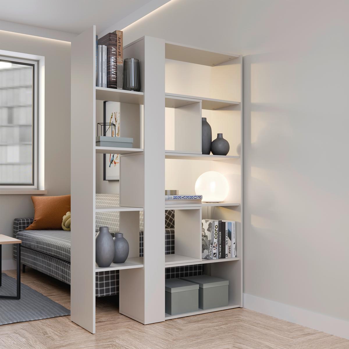 Etajeră MOTUS - cașmir, Modern, material pe bază de lemn (82-146/180/35cm) - Modern Living