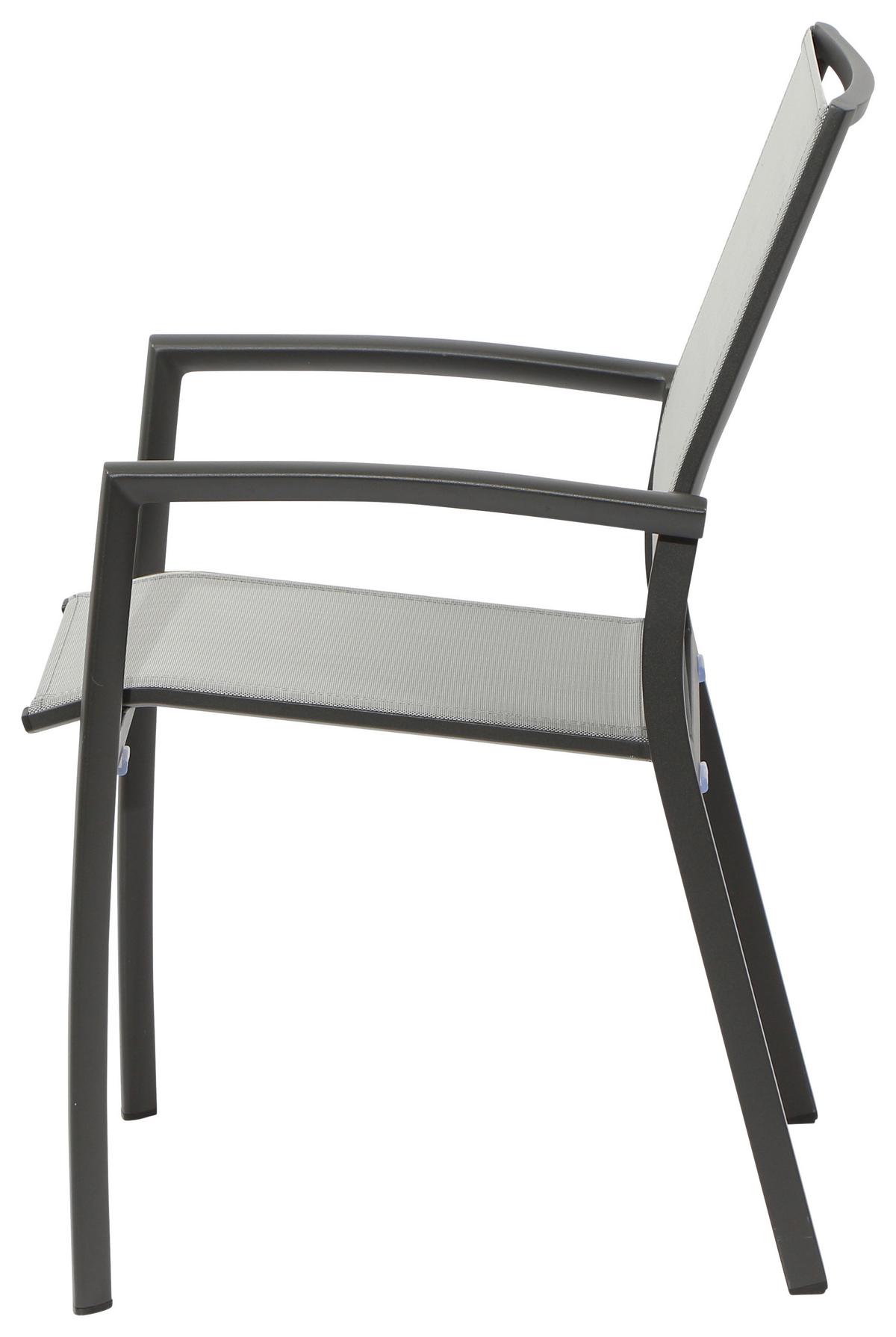 Loungegarnitur 5-tlg Velia aus Metall - Anthrazit/Schwarz, KONVENTIONELL, Keramik/Textil - Siena Garden