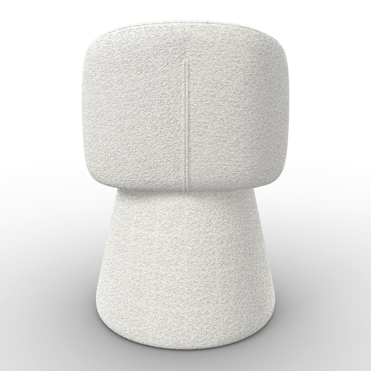 Armlehnstuhl Maia Weiß Chenille Drehbar Gepolstert - Weiß, MODERN, Textil/Metall (60/84,5/59cm) - Bessagi Home