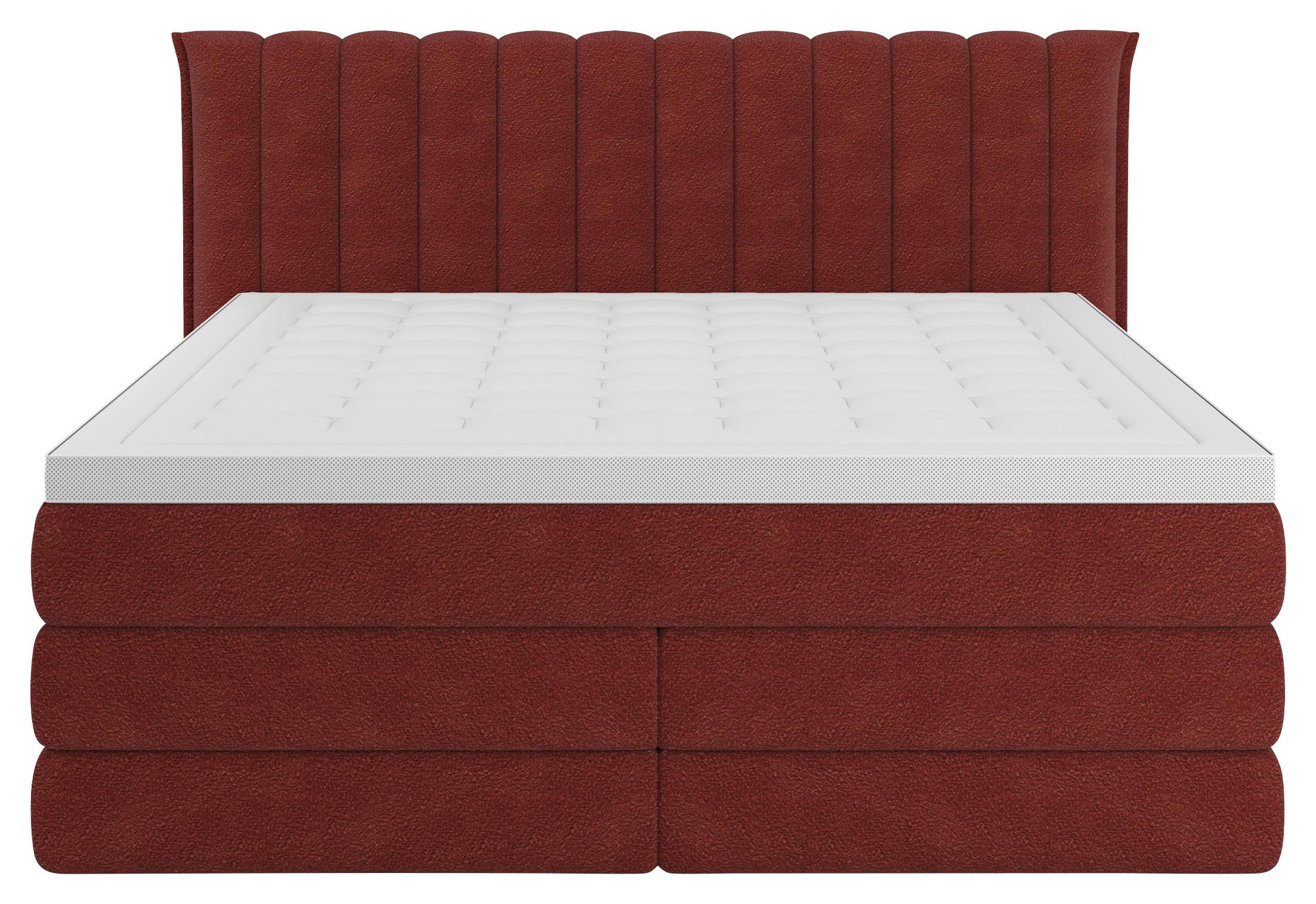 Boxspringbett Lina Rot ca. 180x200cm - Rot, KONVENTIONELL, Holz/Holzwerkstoff (180/200cm) - Premium Living