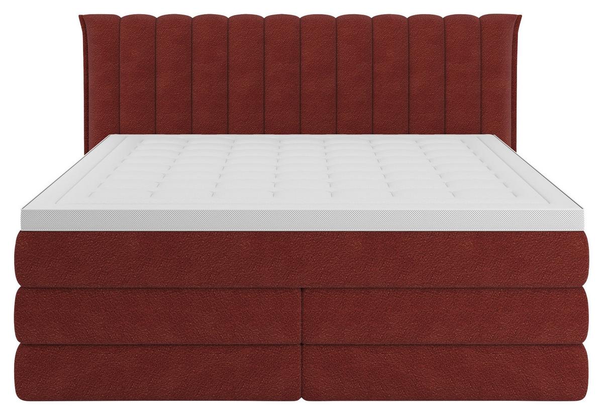 Boxspringbett Lina Rot ca. 180x200cm - Rot, KONVENTIONELL, Holz/Holzwerkstoff (180/200cm) - Premium Living