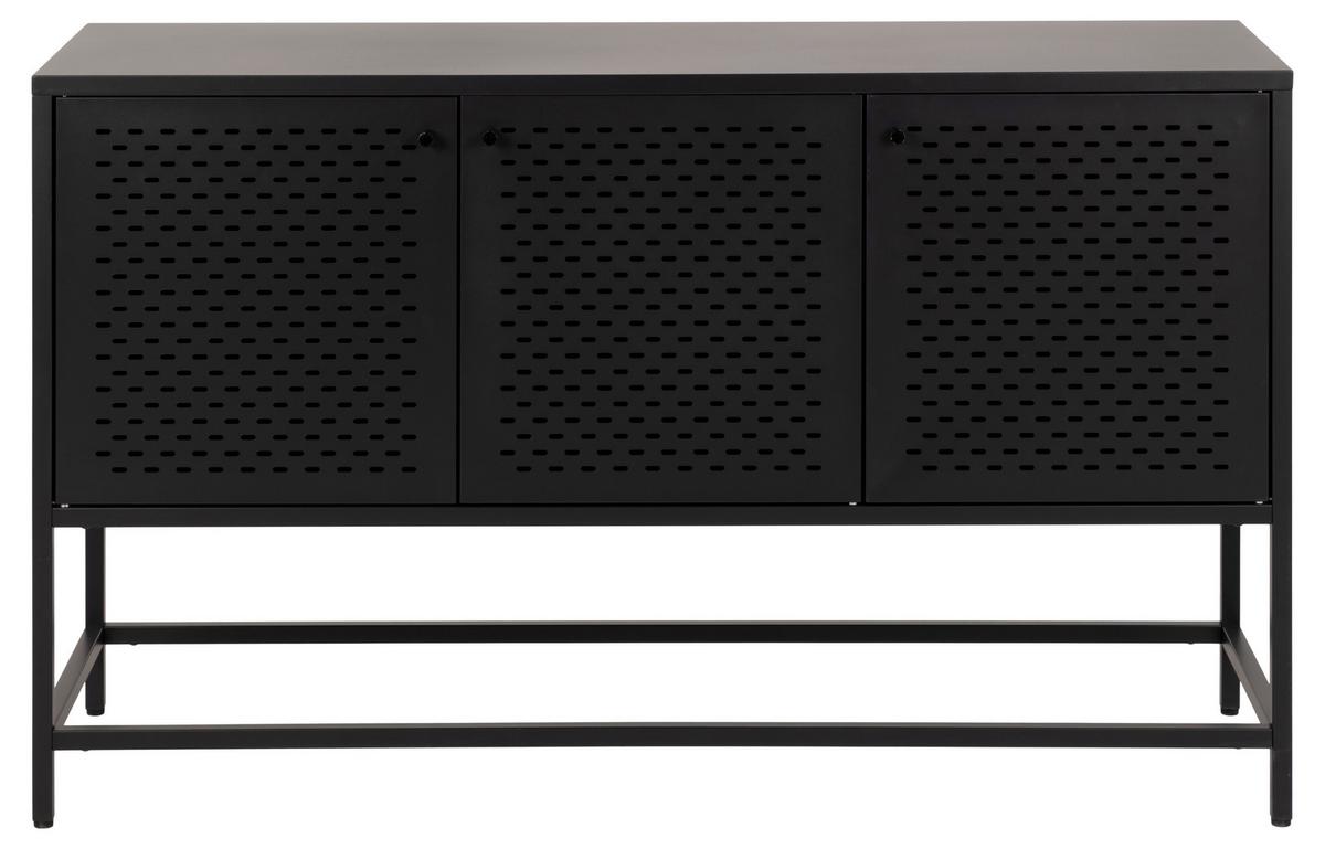 KOMODA SZEROKA NEWCASTLE - czarny, Design, metal (125/75/40cm)