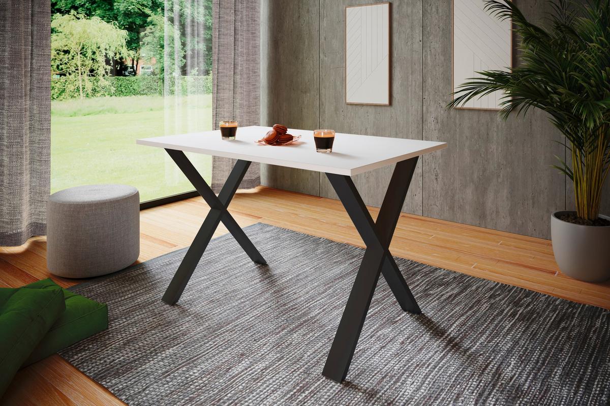 Pisalna Miza Lona, Bela, Črna, 160x80cm - črna/bela, Design (160/80/76cm) - MID.YOU