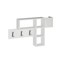 Wandgarderobe Game ca. 99,5x61x15cm Weiß - Weiß, Design, Holzwerkstoff (99.5/61/15cm) - Livetastic