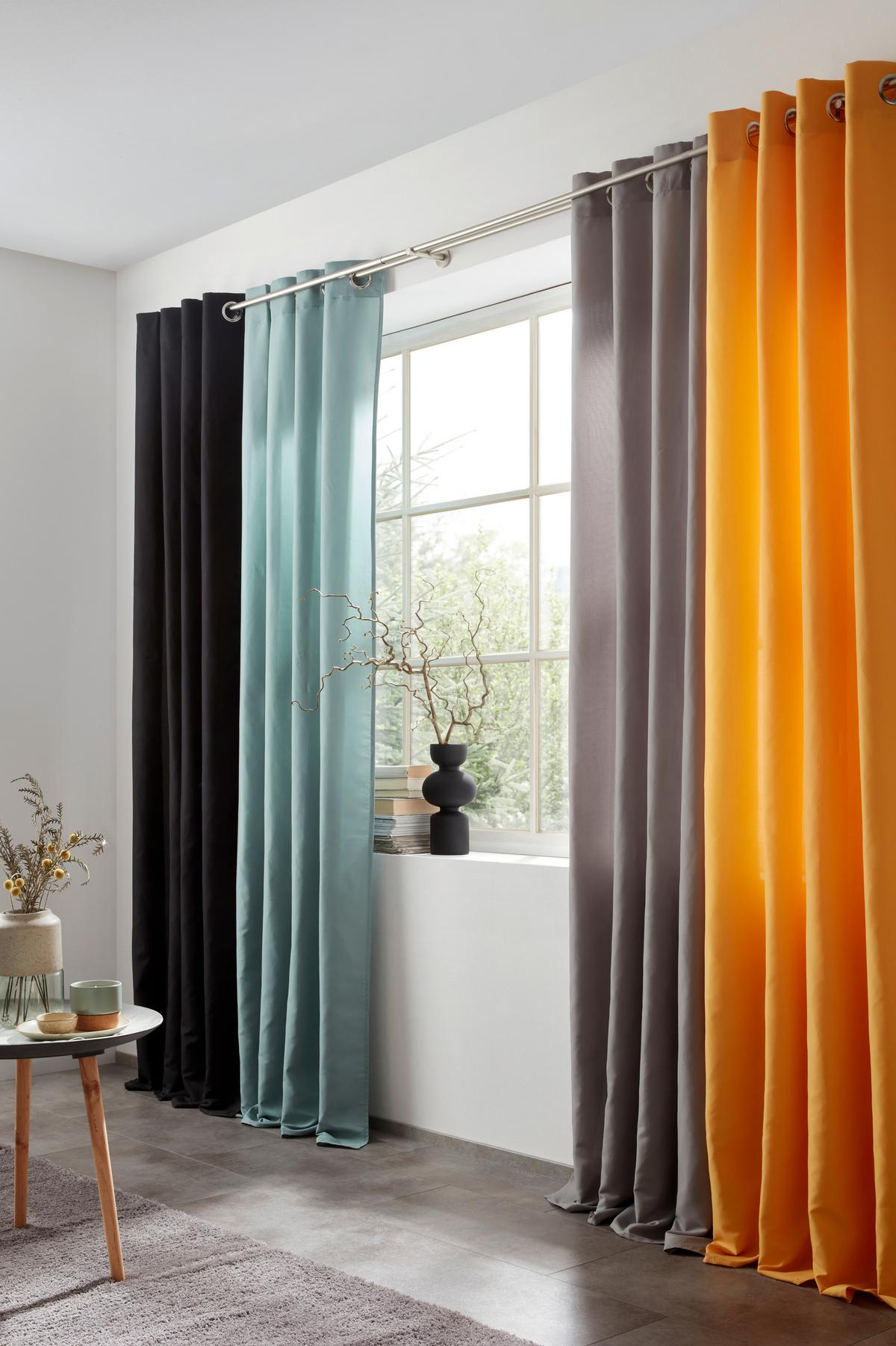 Ösenschal Abby in Schwarz ca. 140x235cm - Schwarz, KONVENTIONELL, Textil (140/235cm) - Modern Living