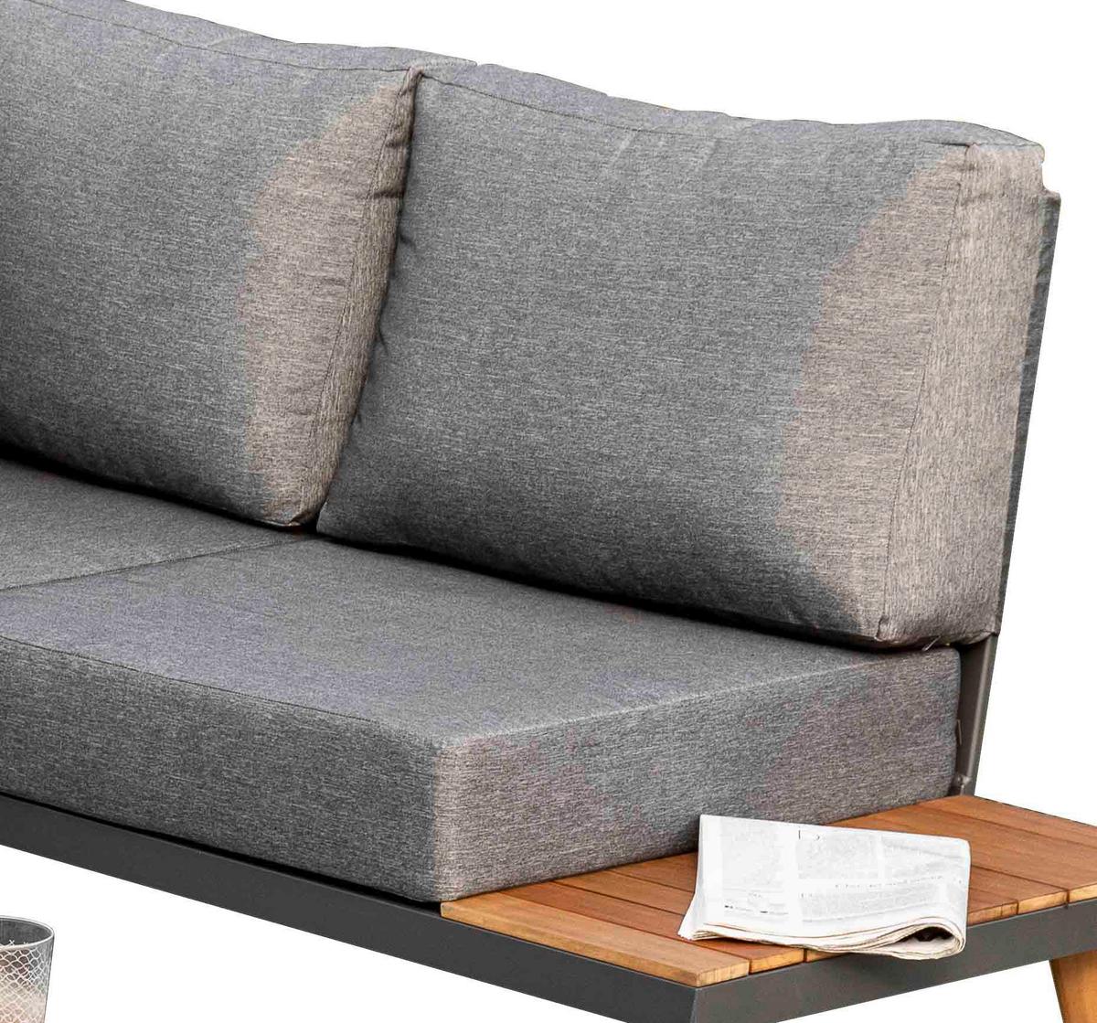 Lounge Garnitura Attika, Masivno - siva/barve grafita, Konvencionalno, kovina/tekstil (211/28/152,5cm) - Gardenson