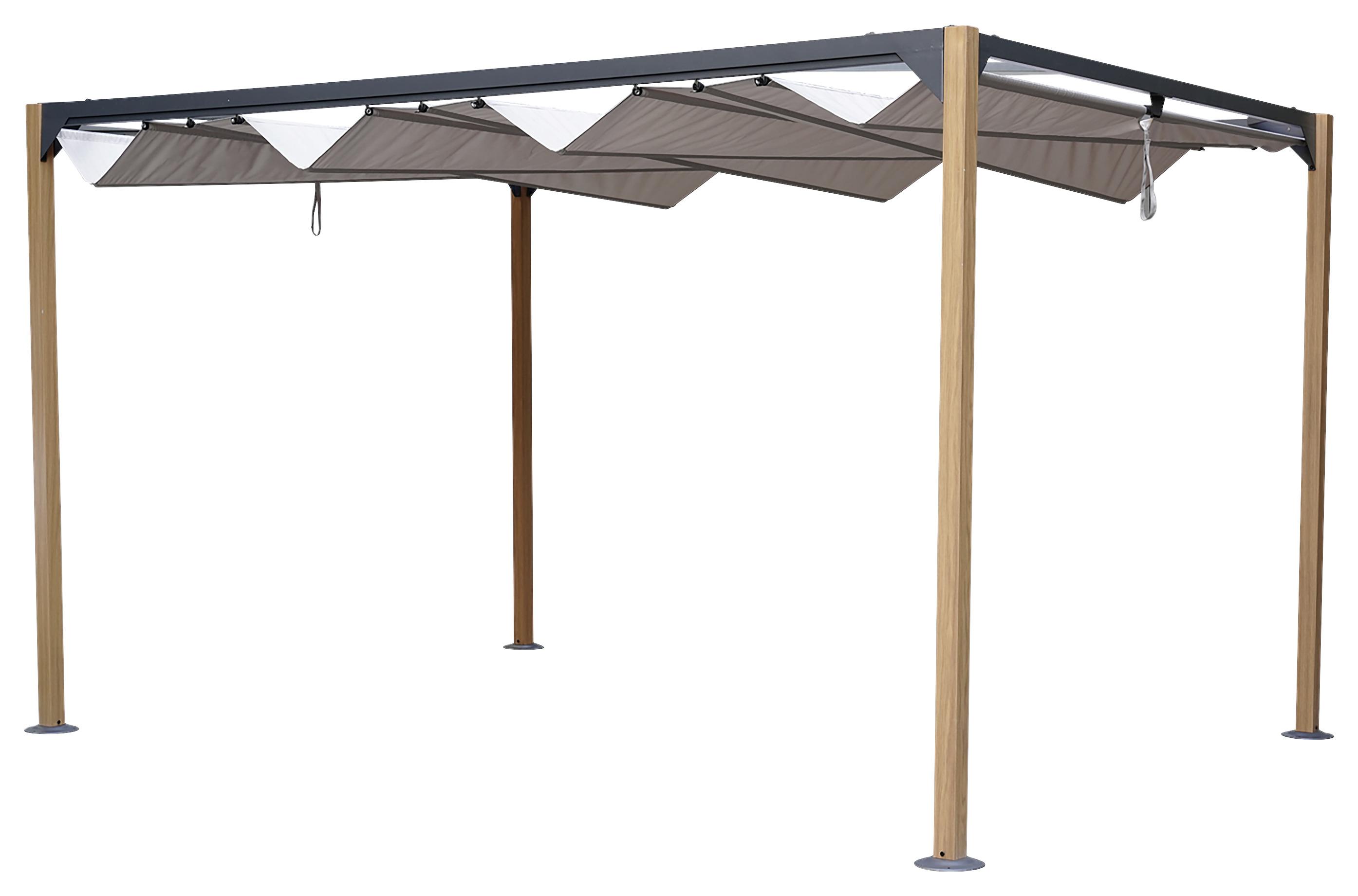 Pavillon Nerol in Grau/Walnussfarben - Grau, Modern, Textil (300/232/400cm) - Modern Living