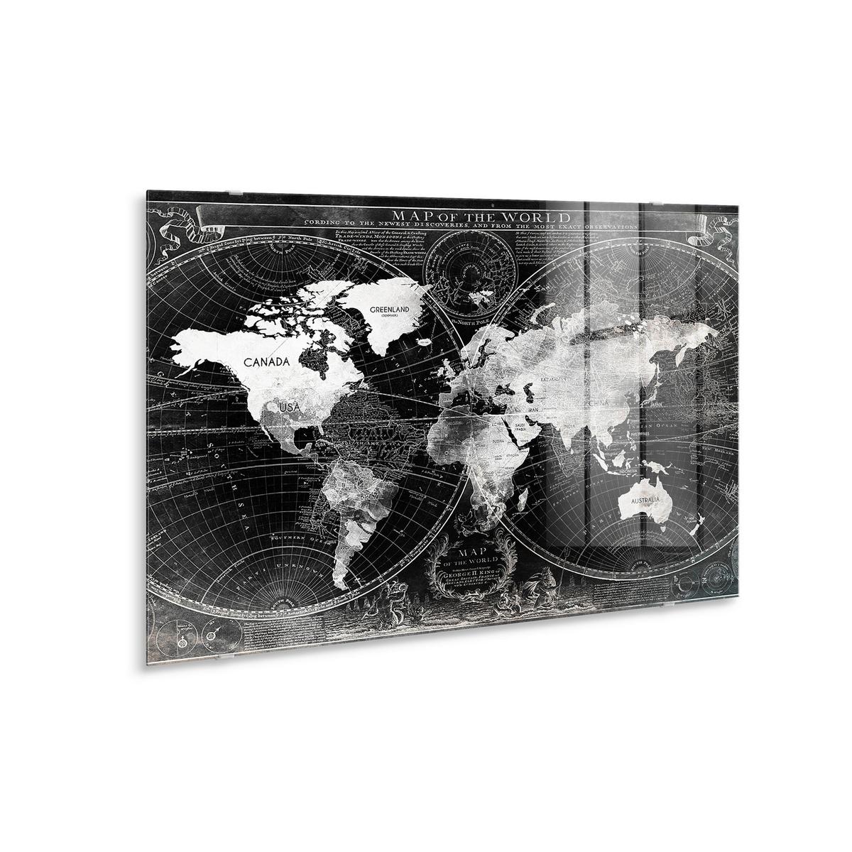 Glasbild Schwarz/Weiß ca. 120x80cm - Schwarz/Weiß, Basics, Glas/Papier (120/80cm)