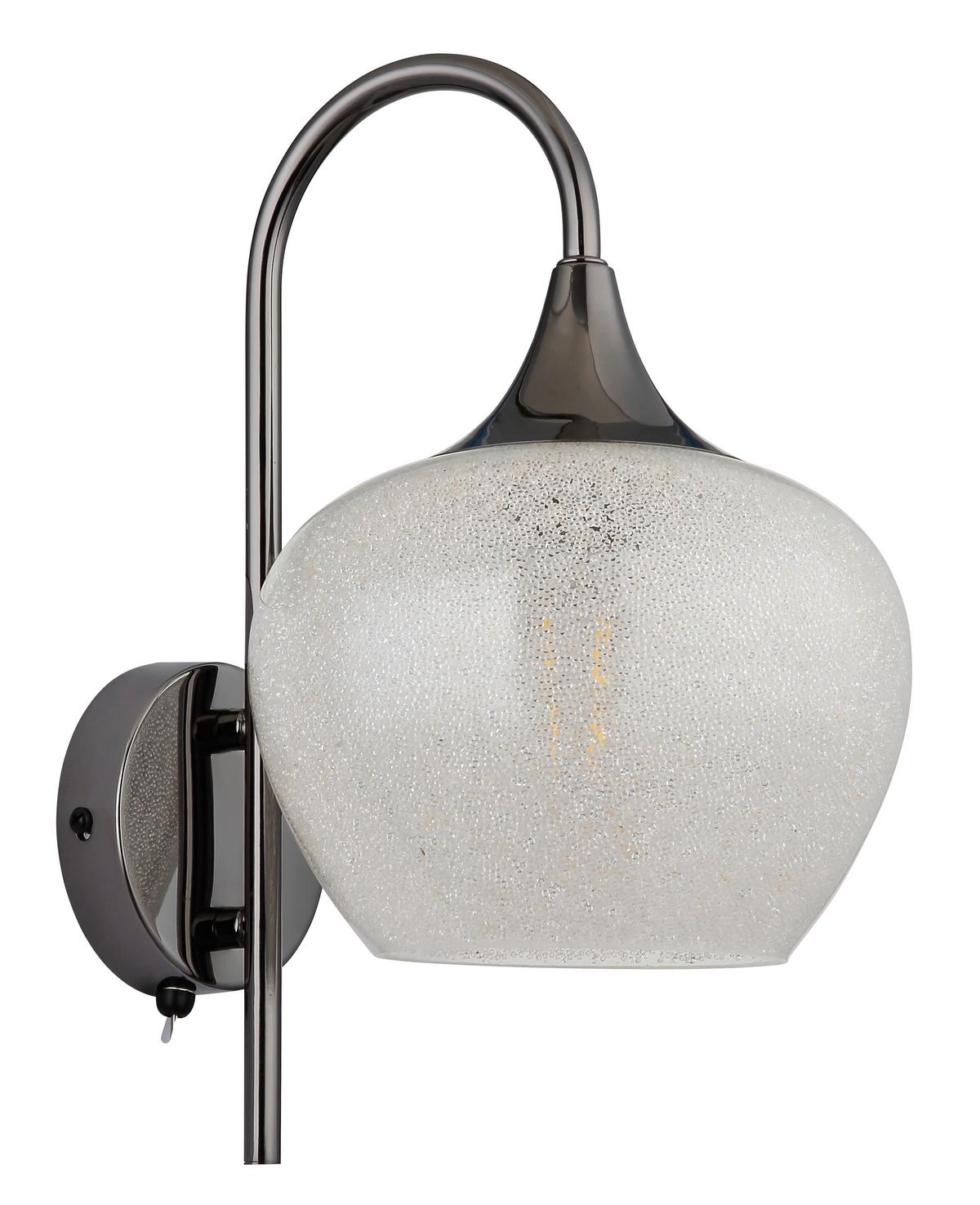 Wandleuchte Maxy Klar/Schwarz max. 40 Watt - Klar/Schwarz, KONVENTIONELL, Metall (18/32cm) - Globo