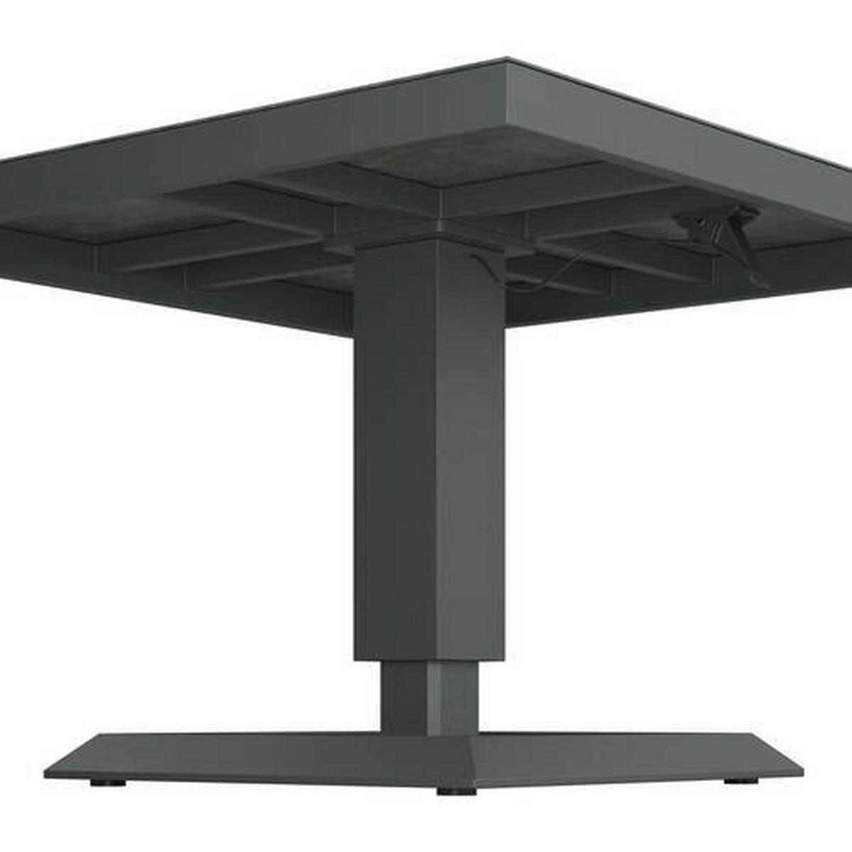 STÓŁ TARASOWY CALIDA - ciemnoszary/szary, Modern, metal/szkło (85/85/51-71cm) - Ambia Garden