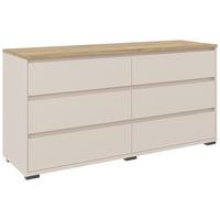 KOMODA SZEROKA LINE - kolor dębowy/antracytowy, Design, materiał drewnopochodny/tworzywo sztuczne (160,1/78,9/48cm) - Carryhome