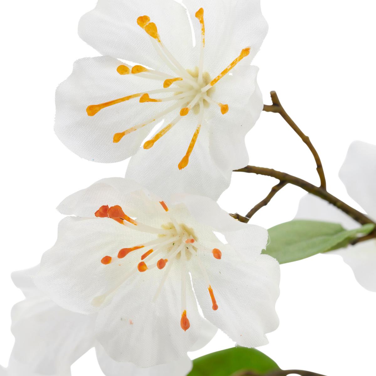 Kirschblütenzweig Kirschblüte Weiß ca. 126cm - Weiß/Grün, Basics, Kunststoff/Textil (126cm) - Mömax