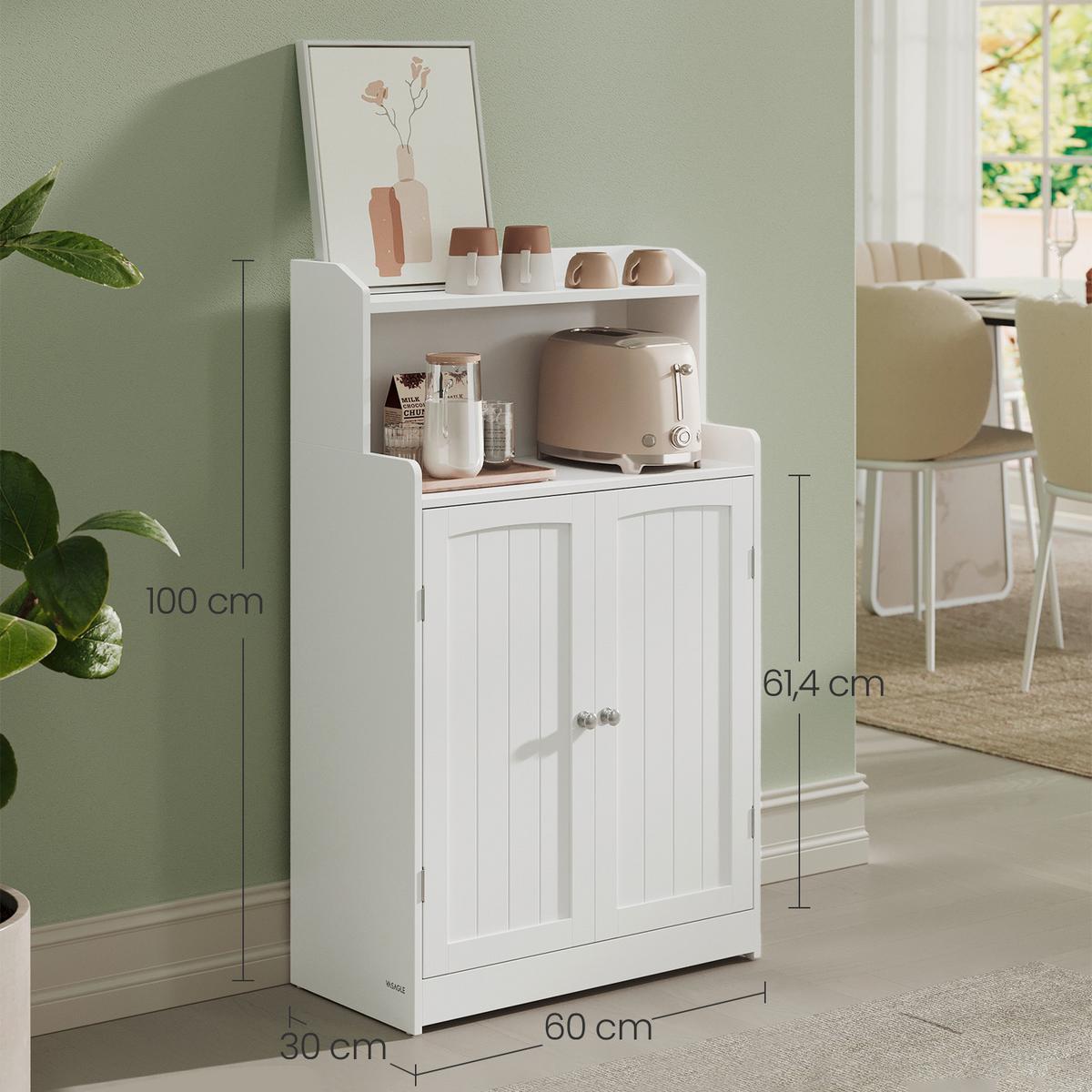 MIDISCHRANK BATHROOM CABINET - Silberfarben/Weiß, MODERN, Holzwerkstoff/Metall (60/100/30cm) - MID.YOU