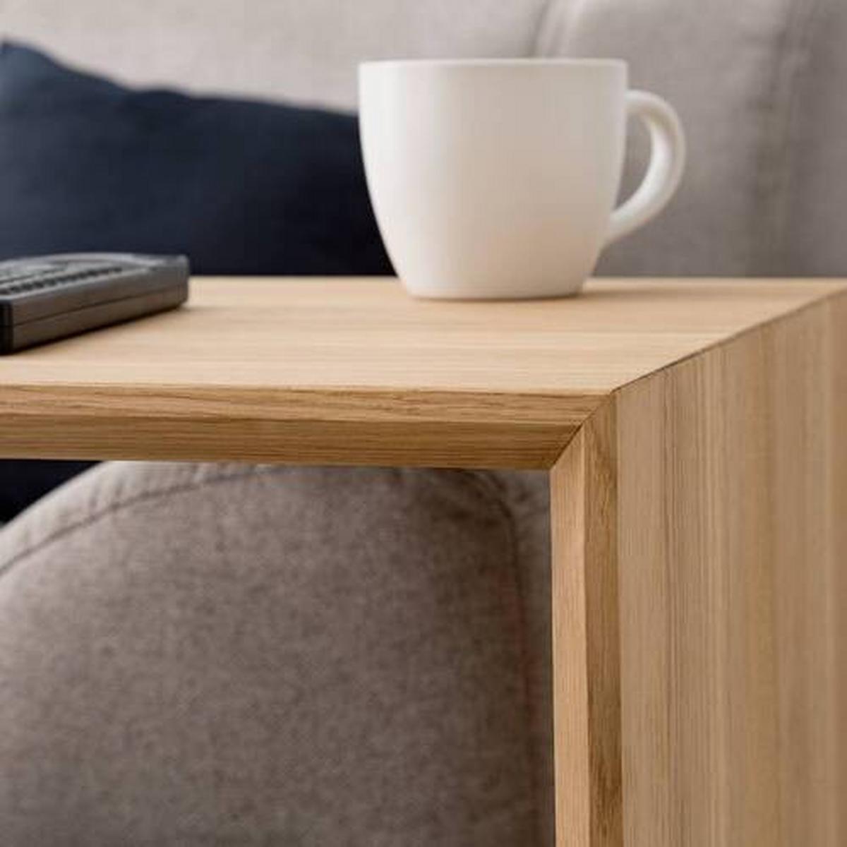 STOLIK BOCZNY ZOLO - kolor dębowy, Natur, drewno (35/38/60cm) - home24