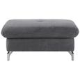 Hocker Grau - Schwarz/Grau, MODERN, Textil/Metall (100/47/60cm) - Premium Living