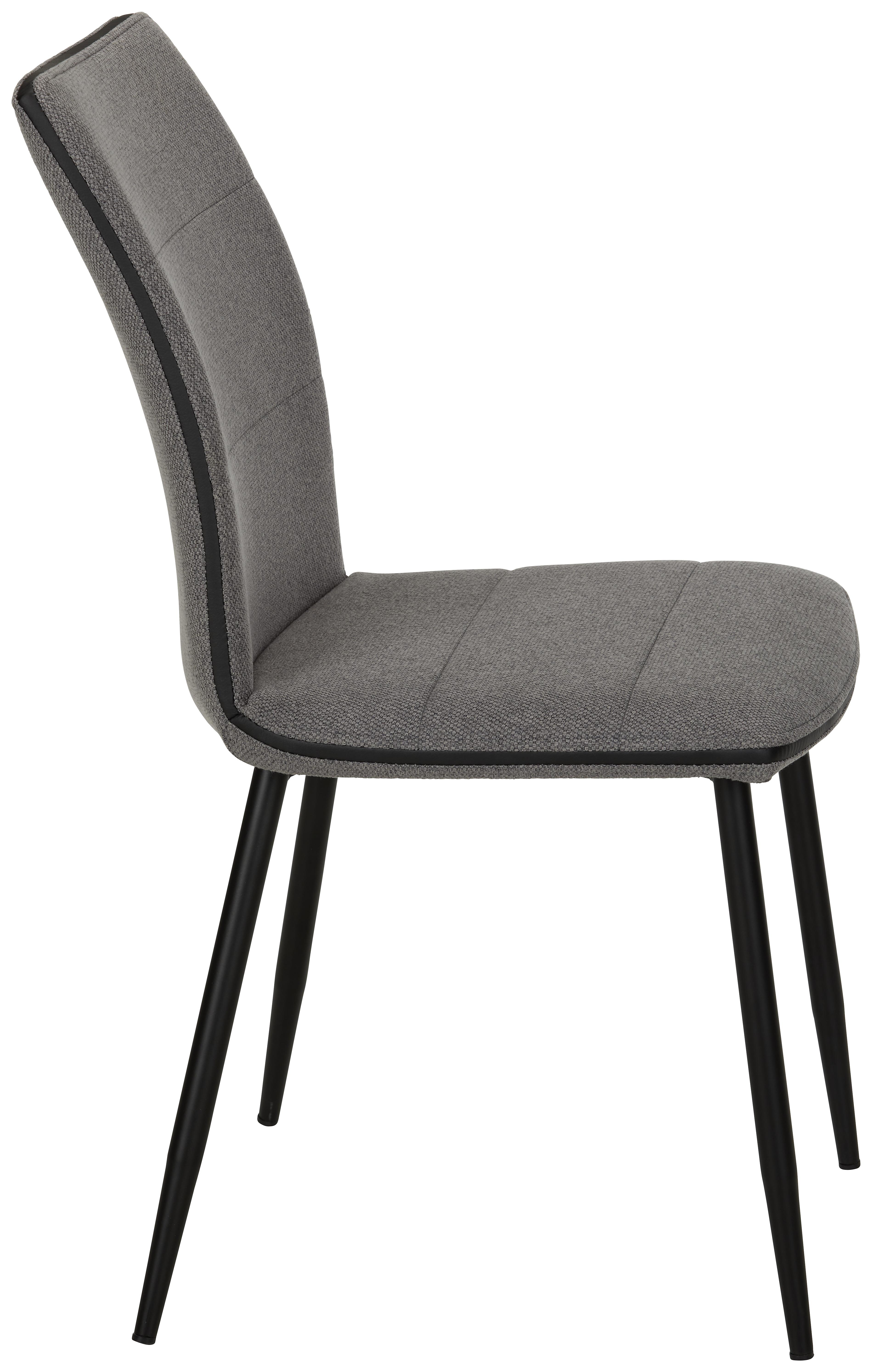 Stuhl in Grau - Schwarz/Grau, Modern, Textil/Metall (45/87/57cm) - Modern Living