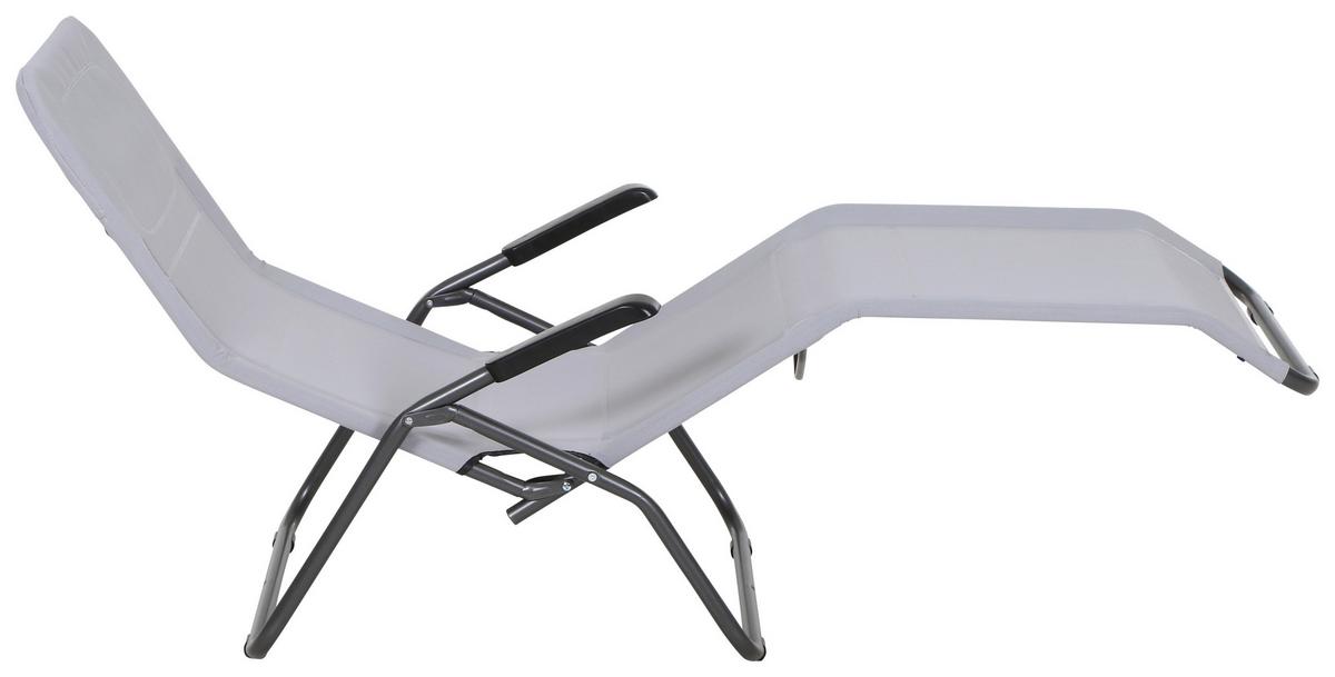 Gartenliege Anco Hellgrau Stahl - Anthrazit/Hellgrau, MODERN, Textil/Metall (72,5/103,5/144cm) - Siena Garden