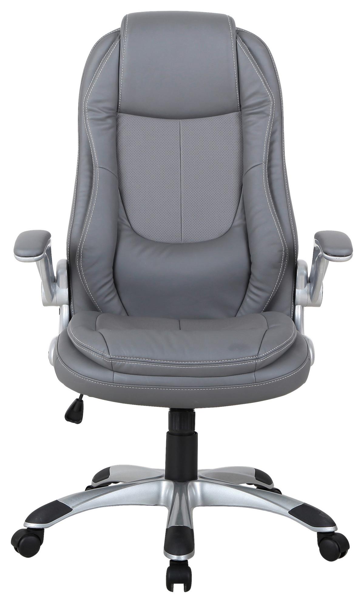 Scaun rotativ WILLOW - argintiu/alb, Modern, plastic/textil (71,5/124,5/71,5cm) - Modern Living