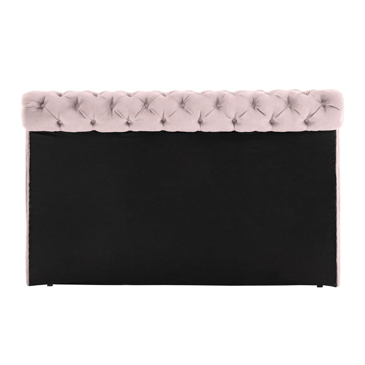 Boxspringbett Queen in Rosa ca. 180x200cm - Chromfarben/Goldfarben, KONVENTIONELL, Textil (180/200cm) - Premium Living