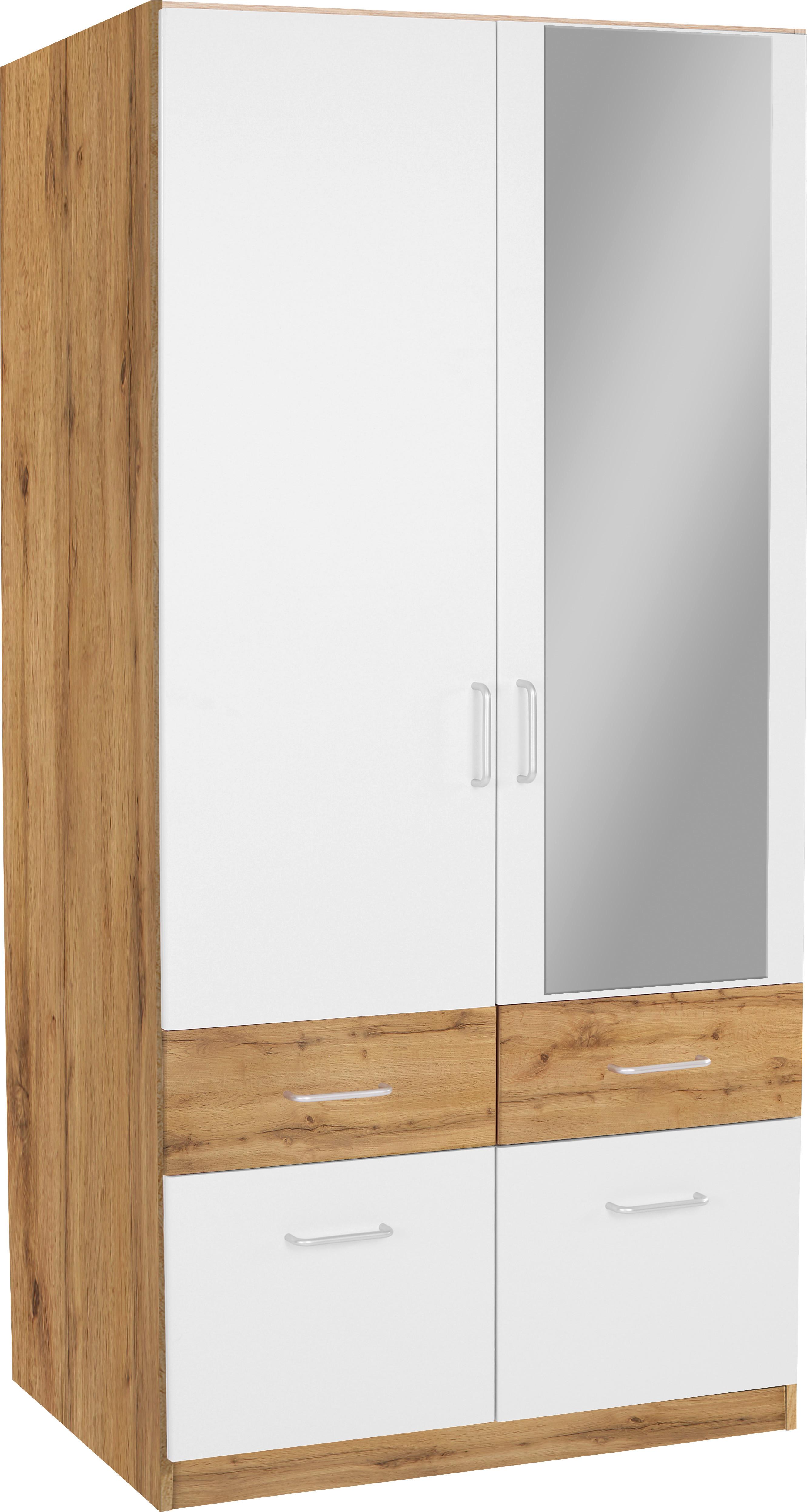 Dulap de haine Aalen Extra - alb/culoare lemn stejar, Konventionell, material pe bază de lemn (91/197/54cm)