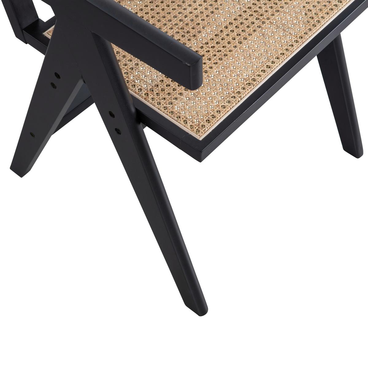 Armlehnstuhl Gunn Schwarz B: 54 cm - Schwarz/Naturfarben, Design, Holz (54/80/54cm) - Livetastic