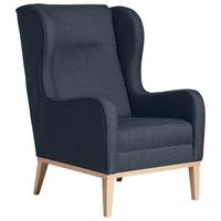 OHRENSESSEL ANGELO - Dunkelblau/Naturfarben, KONVENTIONELL, Holz/Textil (66/104/78cm) - Max Winzer