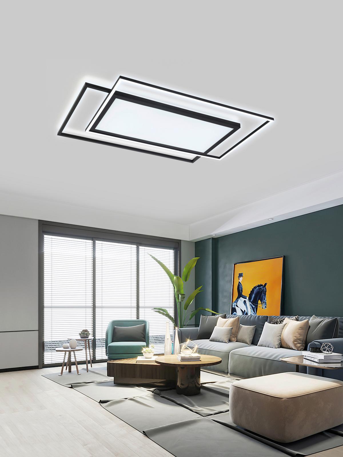 LAMPA SUFITOWA LED CEDRIK - czarny, Modern, tworzywo sztuczne/metal (79/49/5cm) - Bessagi Home