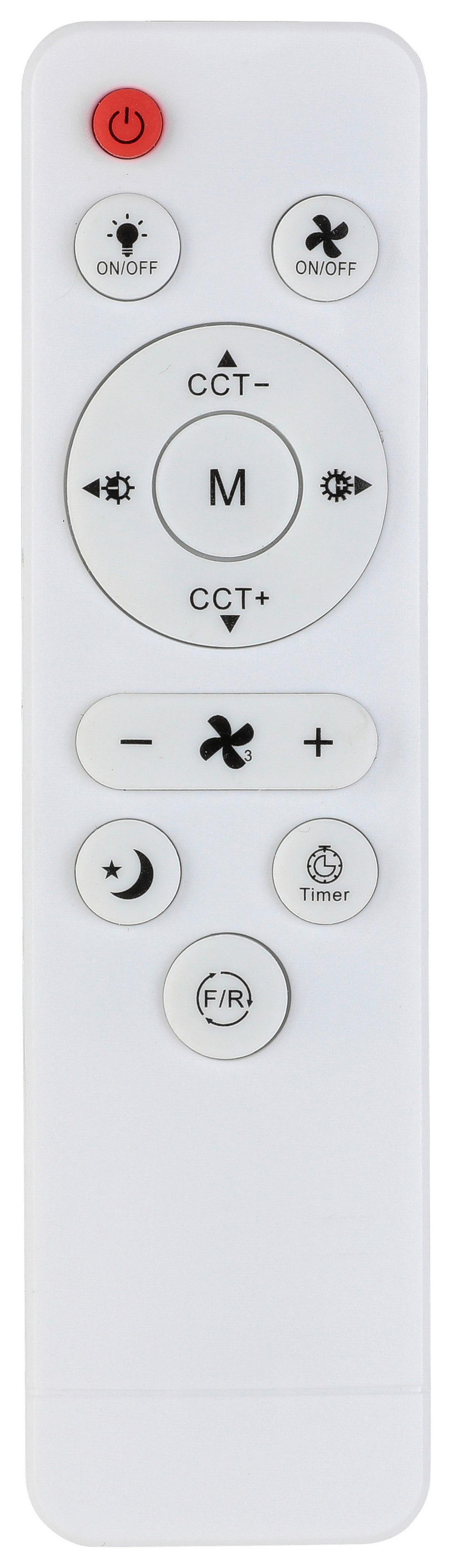 Ventilator de plafon Virti - alb/transparent, Modern, plastic (50/12cm) - Mömax