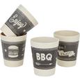 Trinkbecher BBQ in verschiedenen Motiven - Schwarz/Weiß, Kunststoff (8/10cm)
