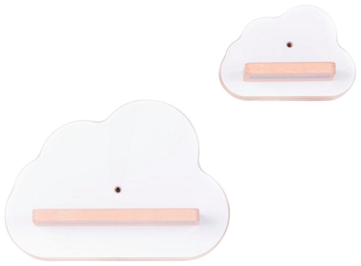 Otroška Polica Boarti, Bela, 2 Kos - bela, Moderno, leseni material (22/16/5cm) - MID.YOU