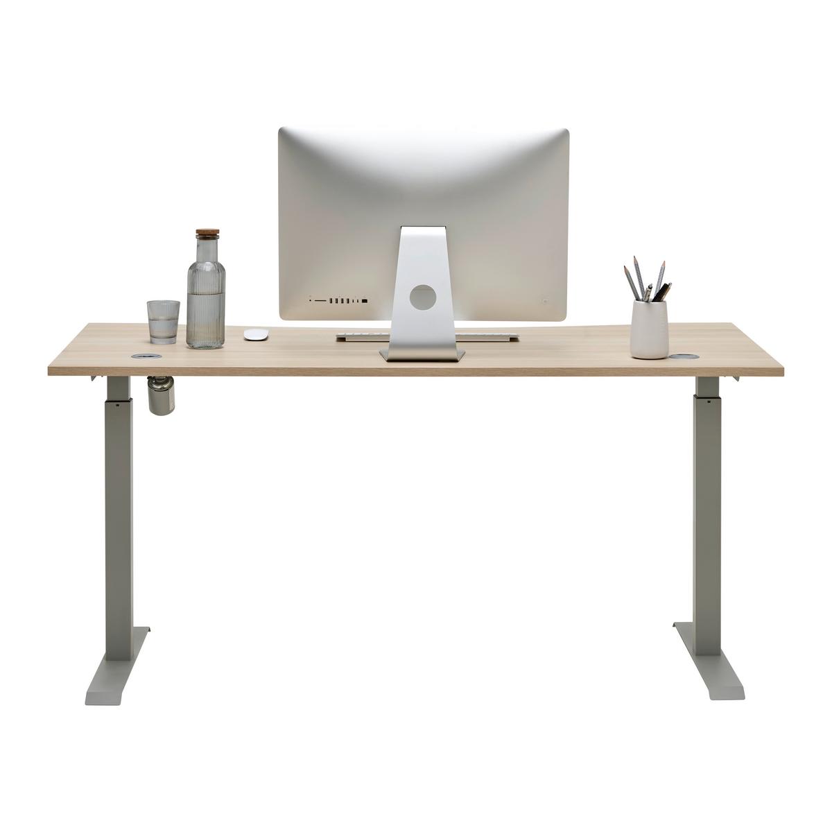 Schreibtisch Siena Eiche-/Silberfarben - Eichefarben/Silberfarben, MODERN, Holzwerkstoff (160/72/77cm) - Mömax