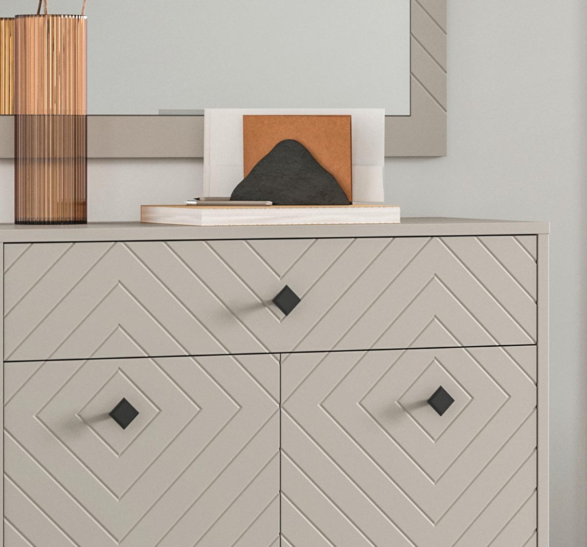 Garderobenschrank Notes ca. 80x195x35 cm Sandbeige - Design, Holzwerkstoff/Metall (80/195/35cm) - MID.YOU