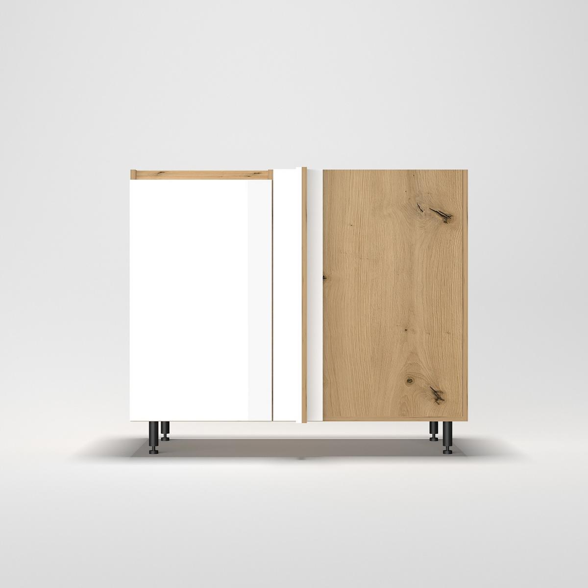 Alsó Sarokszekrény Toscana - Artisan tölgy/magasfényű fehér, Modern, faalapú anyag (110-115/87/56cm)