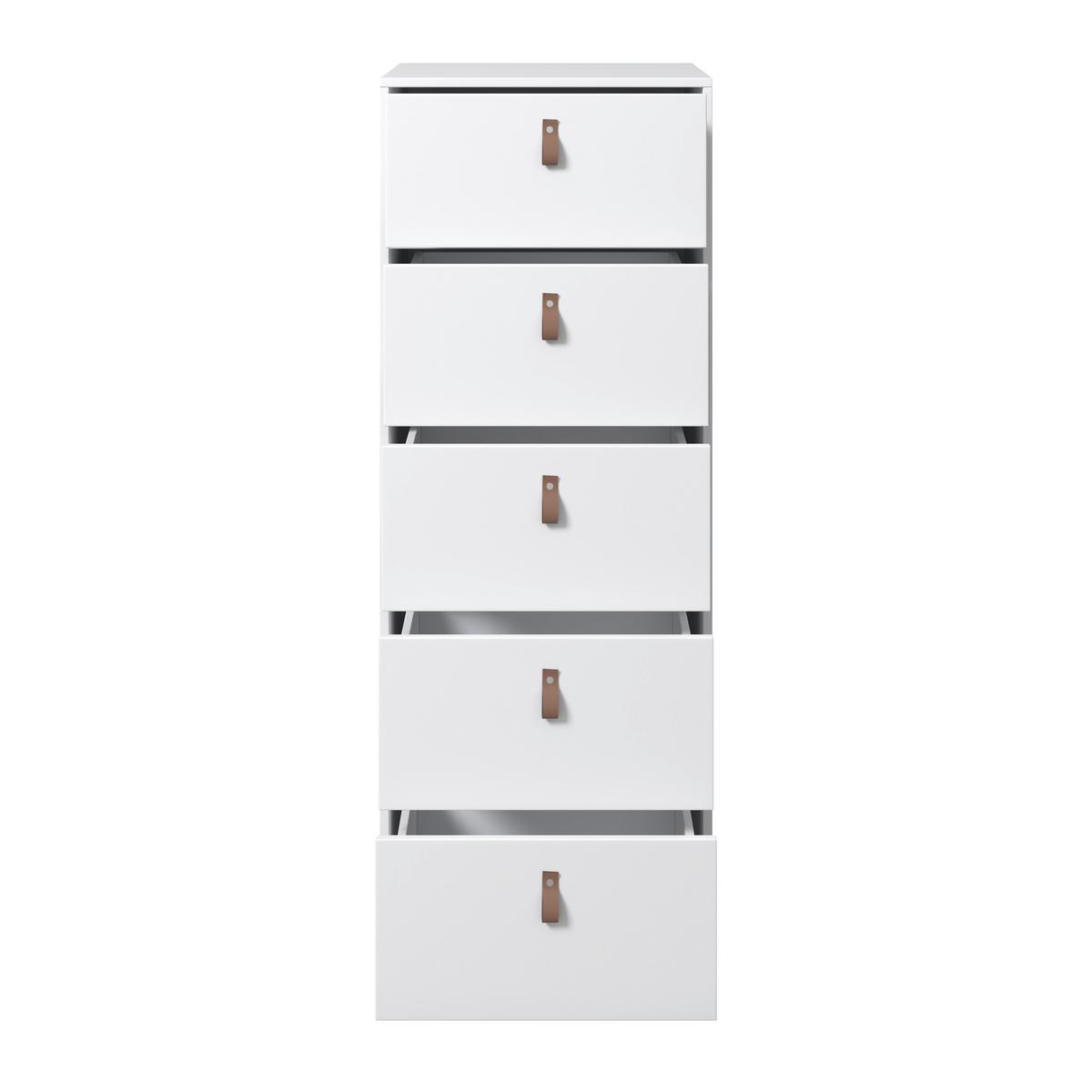 Kommode "Mick", weiß, MDF - Schwarz/Braun, MODERN, Kunststoff (46/119,5/40cm) - Bessagi Home