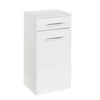 Unterschrank Florida in Weiß - Chromfarben/Weiß Hochglanz, MODERN, Holzwerkstoff/Metall (40/79/35cm)