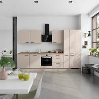 Küchenleerblock Easytouch High o. Geräte Sandfarben - Sandfarben/Eichefarben, MODERN, Holzwerkstoff/Metall (330cm) - Nobilia