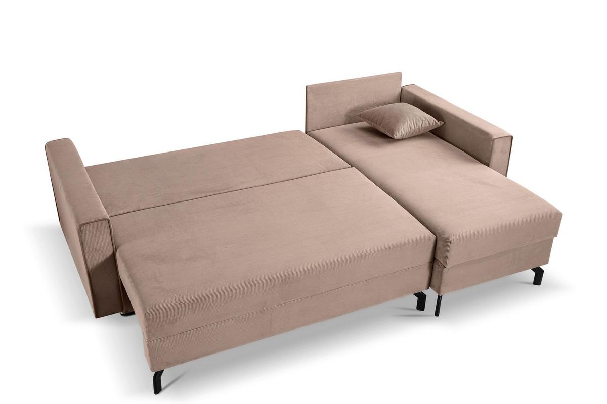 Ecksofa Marti Altrosa mit Schlaffunktion - Altrosa/Schwarz, Basics, Holz/Textil (230/148cm) - MID.YOU
