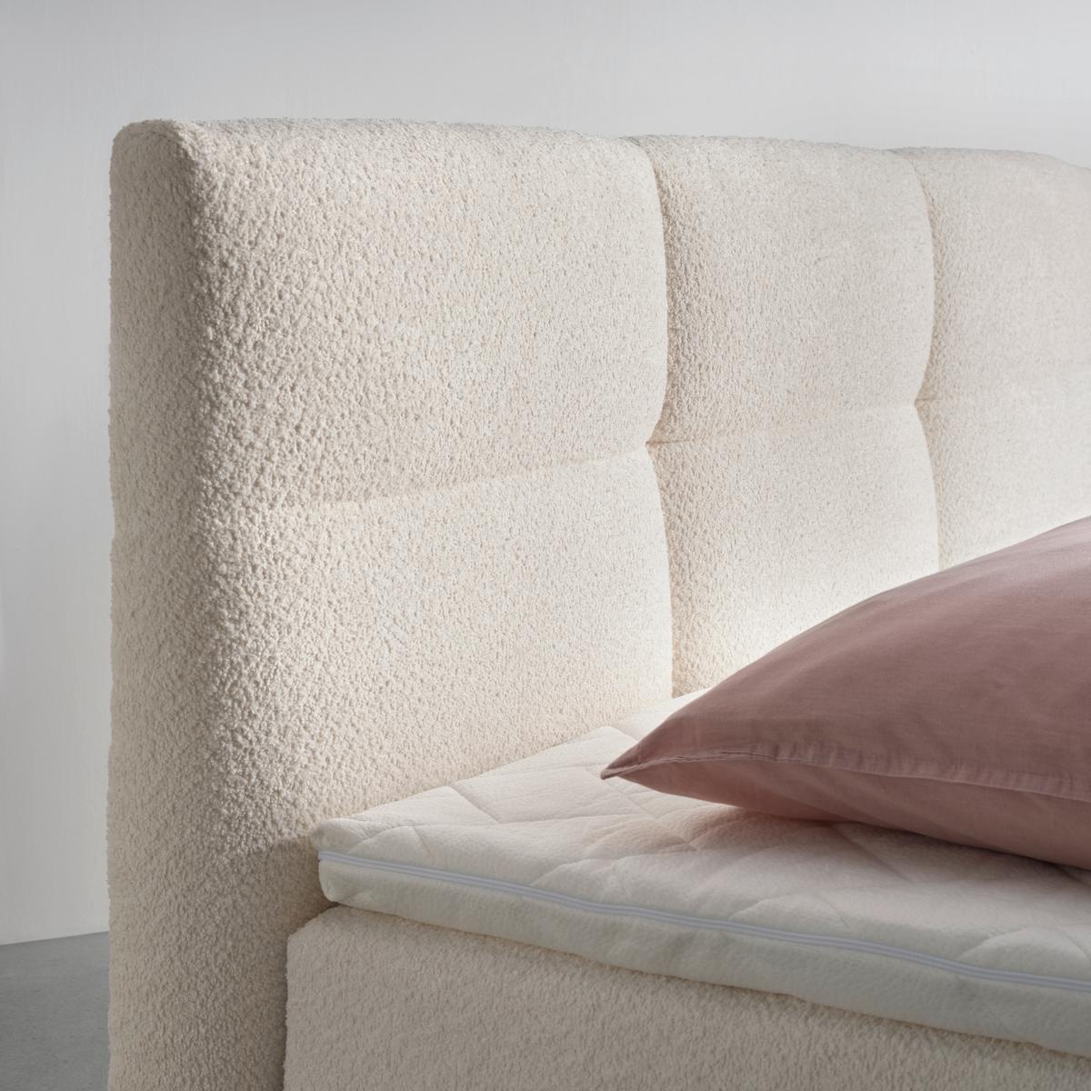 Boxspringbett in Weiss ca. 180x200cm - Weiss/Schwarz, Konventionell, Holzwerkstoff/Kunststoff (180/200cm) - Premium Living