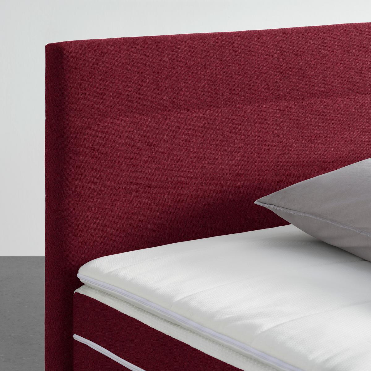 Boxspringbett Palermo in Weinrot ca. 180x200cm - Chromfarben/Weinrot, Konventionell, Kunststoff/Textil (180/200cm) - Mömax