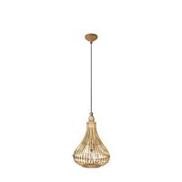 Hängeleuchte 49772*amsfield - Braun, Natur, Holz/Metall (35/110cm) - Eglo