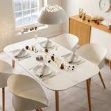 Tisch Anuk ca. 160x90 cm - Buchefarben/Weiß, MODERN, Holz/Holzwerkstoff (160/75/90cm) - Modern Living