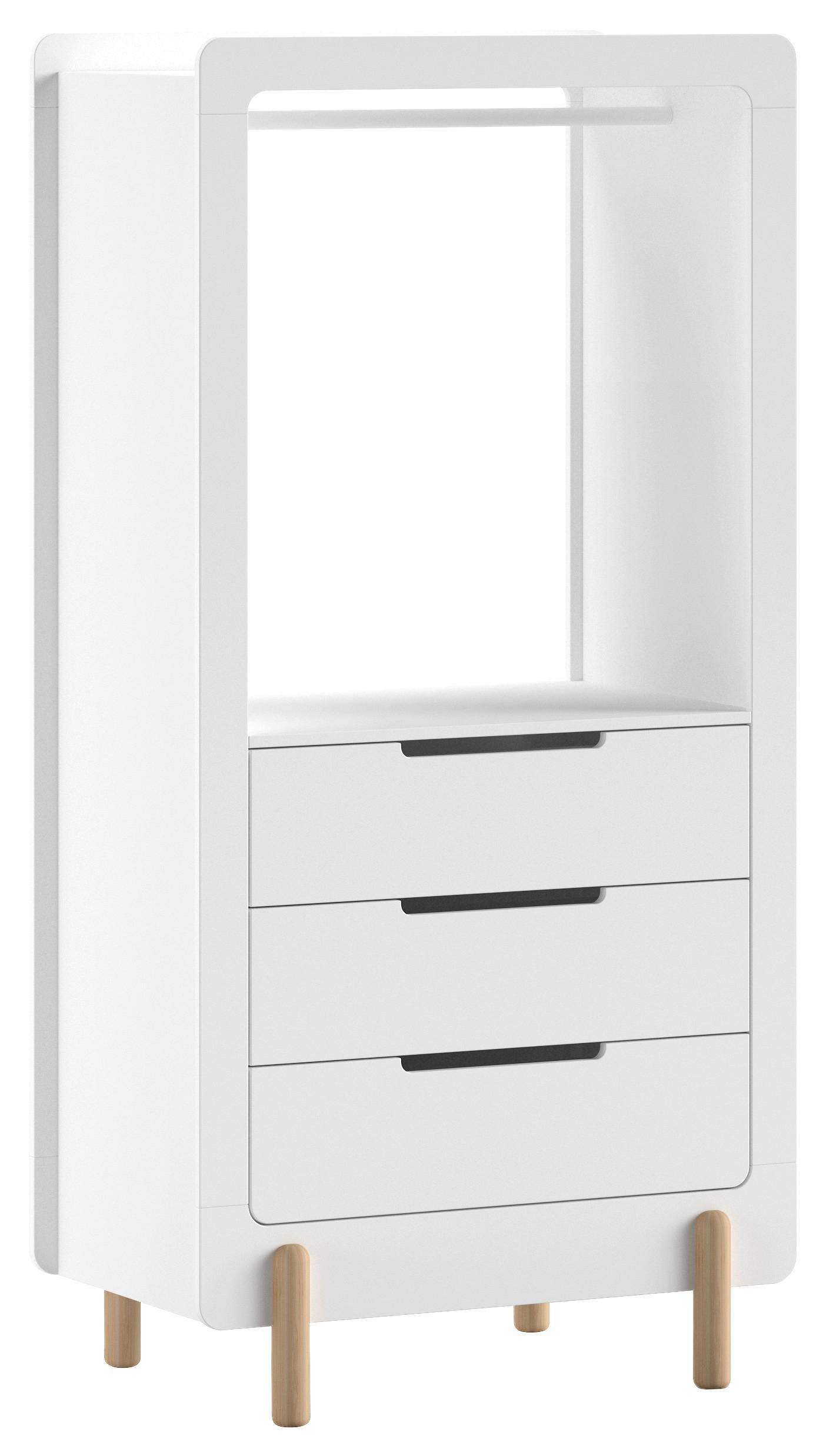 Kleiderschrank Simple ca. 88x180x54,4 cm Weiß - Weiß, MODERN, Holzwerkstoff (88/180/54,4cm) - Vipack