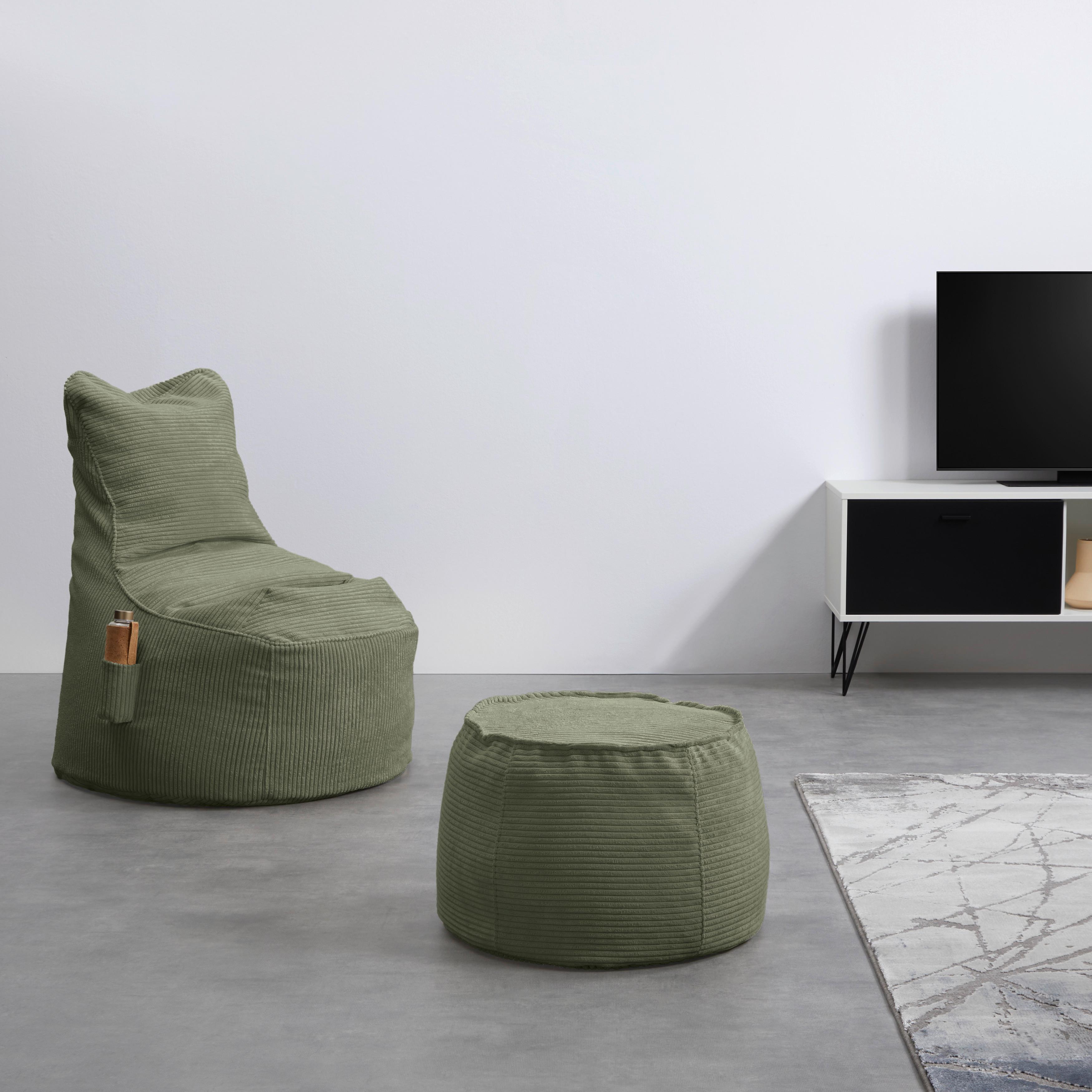 Hocker Lucylla Olivgrün - Olivgrün, MODERN, Textil (60/60/38cm) - Mömax